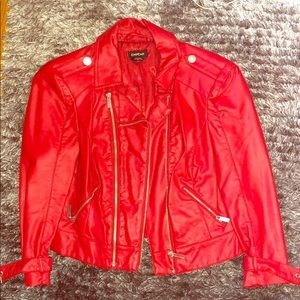 BEBE Red Leather jacket